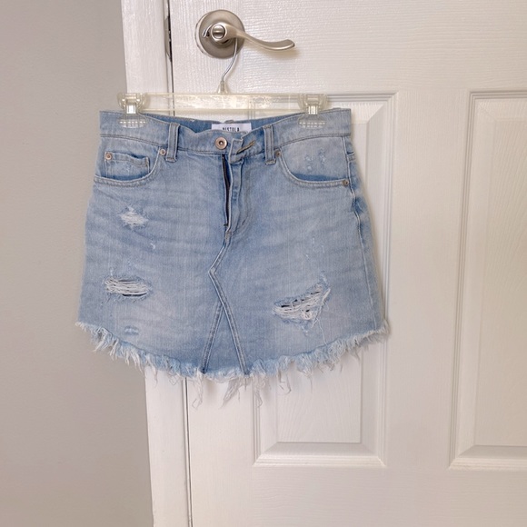 pistola Dresses & Skirts - Pistola Frayed Hem Denim Mini